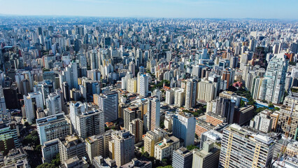 Prédios na cidade de São Paulo, estado de São Paulo, Brasil