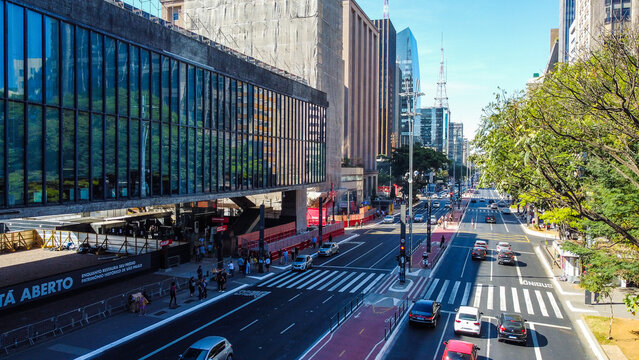 Aerial view from MASP and avenue paulista. Photo taken in S&atilde;o Paulo SP Brasil in June 15 2024