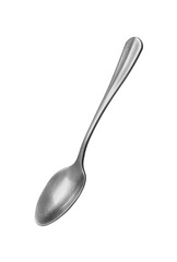 One metal tea spoon isolated on white