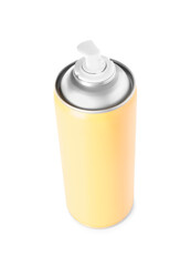 One yellow spray paint can isolated on white