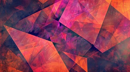 Abstract Background with Triangles in Red and Purple