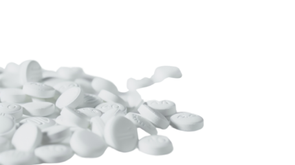 Capsule, pills on white background