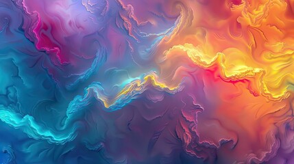 Abstract Background with Vivid Swirls of Blue, Purple, and Orange