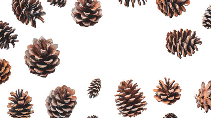 Fototapeta premium Pine cone on white background