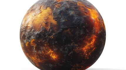 Fototapeta premium A lava planet isolated on transparent background
