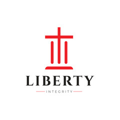 Obraz premium liberty law logo design graphic vector
