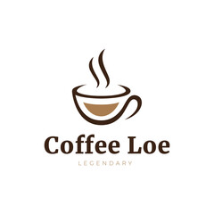 coffee cup cafe cocept logo design graphic vector
