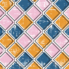 Colorful grunged melanj cizgili baklava deseni