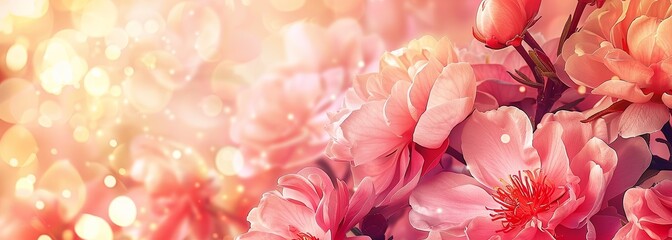 Flowers over rectangle background. Flower background