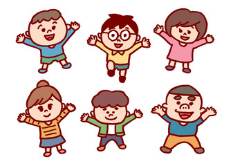 コミカルでかわいい仲良しの子どもたち