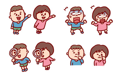 コミカルでかわいい仲良しの子どもたち