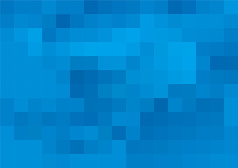 Blue mosaic pixel background. Gradient abstract tile background. Rectangular check pattern.