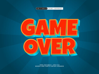 game over editable text effect in kids and funny text style