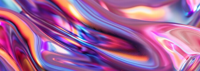 Fototapeta premium Iridescent metallic shape background. Metallic background