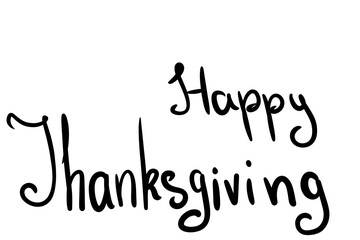 Obraz premium Lettering Happy Thanksgiving in black illustration