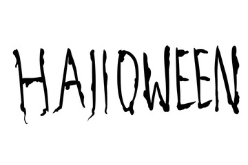 Halloween lettering in black illustration