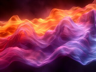 Obraz premium Captivating Chromatic Flow Surreal Abstract Neon Tinged Energy Waves
