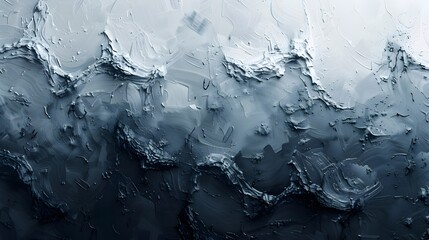 Mesmerizing Monochrome Textured Abstract Background with Expressive Brushstrokes and Organic Shapes