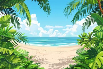 Fototapeta premium Summer Background illustration created with Generative AI
