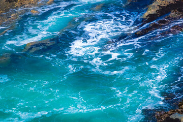Fototapeta premium Cape Arago State Park, Coos County, Oregon, USA. Pacific Ocean meets rocks on the rugged coastline.