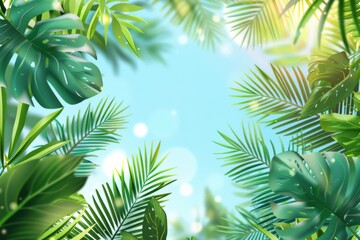 Fototapeta premium Summer Background illustration created with Generative AI