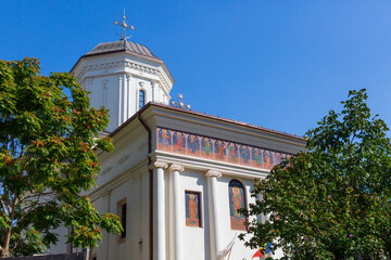 Europe, Romania. Bucharest. Stavropoleos , Eastern Orthodox monastery for nuns, built in Brancovenesc style. Large collection of Byzantine music books in Romania.