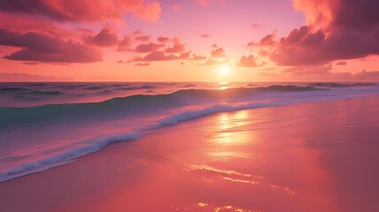 Fototapeta premium sunset on the beach and sea