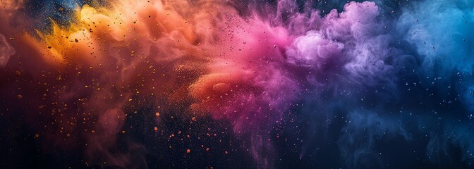 Naklejka premium Abstract multicolored powder splatter background. Multicolored powder exploding