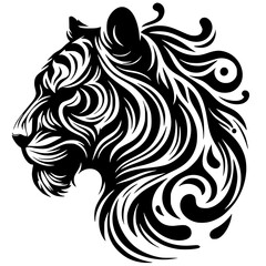 Abstract tiger head silhouette