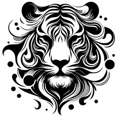 Abstract tiger head silhouette