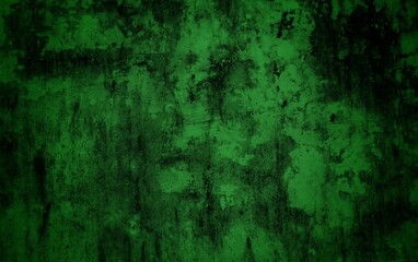 The background is made of green patterned concrete. Dark abstract green stone concrete paper texture background panorama banner long, with space for text