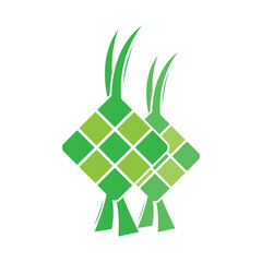 Ketupat or rice dumpling asian traditional food vector design