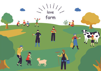 ファーマー体験を楽しむ人達