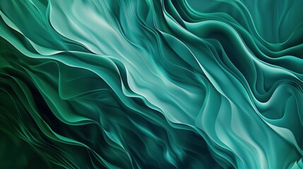 Obraz premium Abstract Green and Black Background with Wavy Lines and Swirls, Perfect for Artistic Fashion Editorials and Beauty Layouts