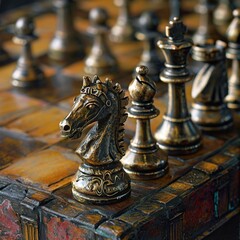 Fototapeta premium Chess board game concept of business ideas and competition and strategy ideas