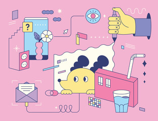 My job is to do digital drawing. My inner side and processes that are intricately connected