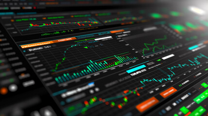 Naklejka premium Dashboard with Data and Charts in Modern Design 