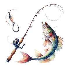 fishing rod and reel