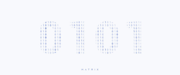 random colorized binary number shaped in 0101 binary number, conceptual computer science vector graphic element design