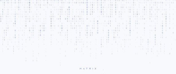 falling blue binary number on white canvas with text preview, computer science conceptual background design