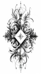 lineart tattoo design inifinity a rhombus in black and white