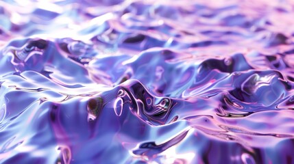 Shiny Purple Abstract Liquid Waves