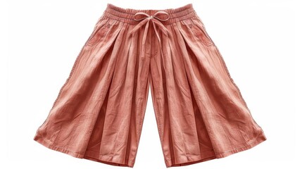 A pair of stylish capri pants, isolate on white background, photo crayon style