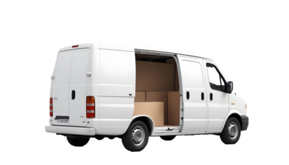 white delivery van