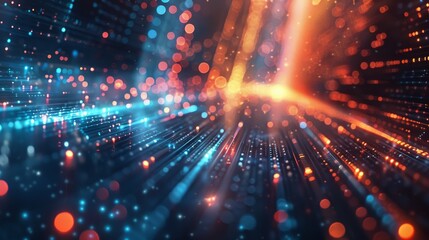 Abstract Technology Background with Glowing Lights