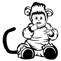 Fototapeta premium Baby Monkey Suit
