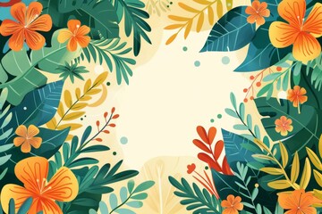 Fototapeta premium Summer Background illustration created with Generative AI