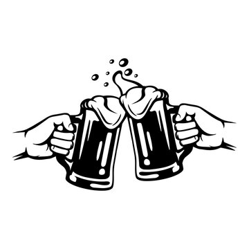 Beer Mugs In Hands