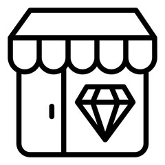 Shop of luxury diamond jewelry icon