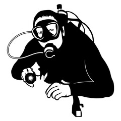 Diver With Flashlight